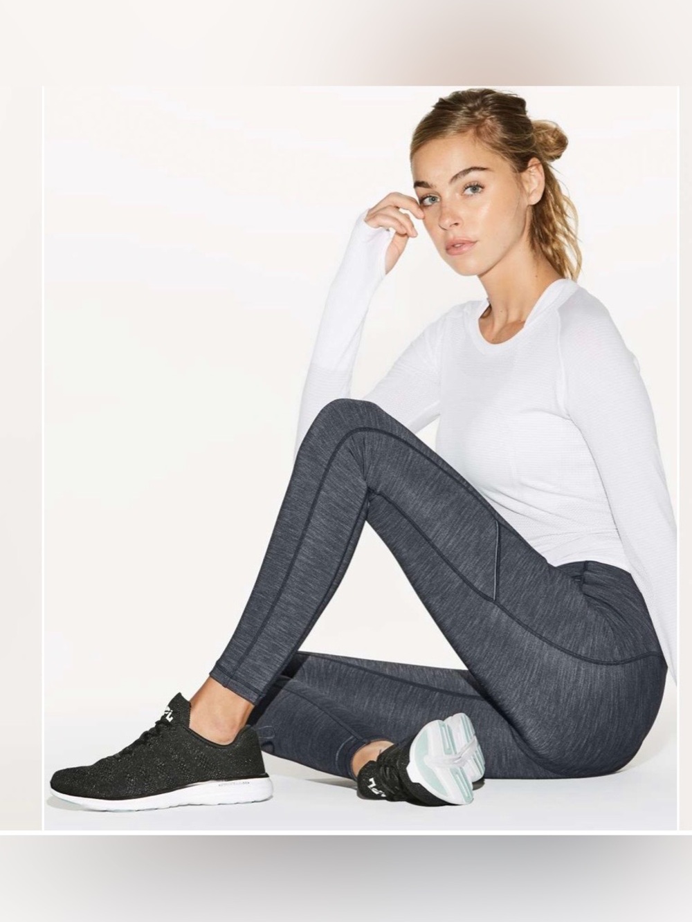 Lululemon Sz6 Speed Up High-Rise Luxtreme Tight 28" Heather Gray Black Leggings